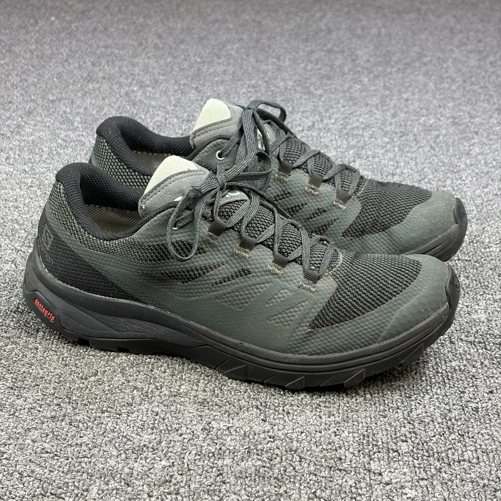 Salomon Outline GTX Gore-Tex Hiking Trail Shoes Black Green Men's Size 9